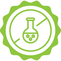 chemicals free green icon stamp rounded 