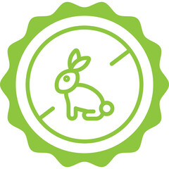 cruelty animals free green icon stamp rounded 
