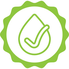 dermatologically tested green icon stamp rounded 