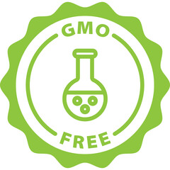 gmo free green icon stamp rounded  - obrazy, fototapety, plakaty