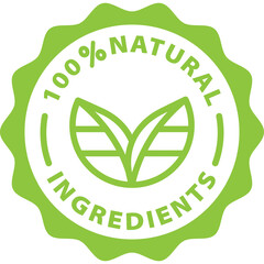 natural ingredients green icon stamp rounded 