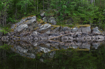 Fototapeta na wymiar Forests and lakes in South Karelia (Russia).