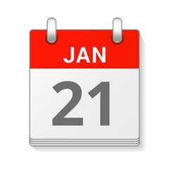 January 21 isolated vector calendar icon symbol