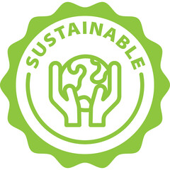 sustainable green icon stamp rounded 