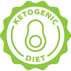 ketogenic diet green icon stamp rounded 