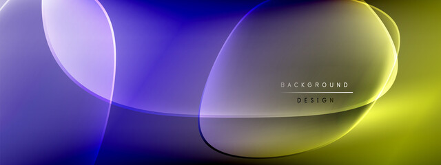 Vector abstract background - liquid bubble shapes on fluid gradient with shadows and light effects. Shiny design template for text