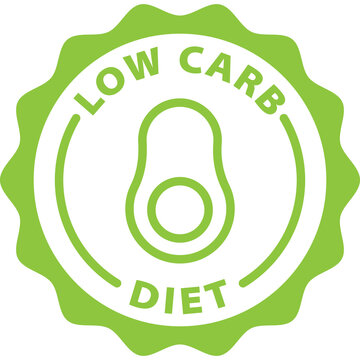 low carb diet green icon stamp rounded 