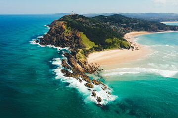 Aerial View of Byron Bay Lighthouse