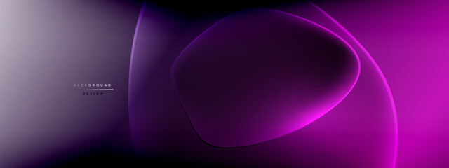 Vector abstract background - liquid bubble shapes on fluid gradient with shadows and light effects. Shiny design template for text