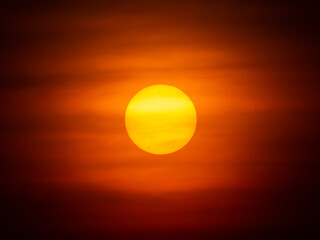 Yellow Sun is Set in The Middle of The Frame