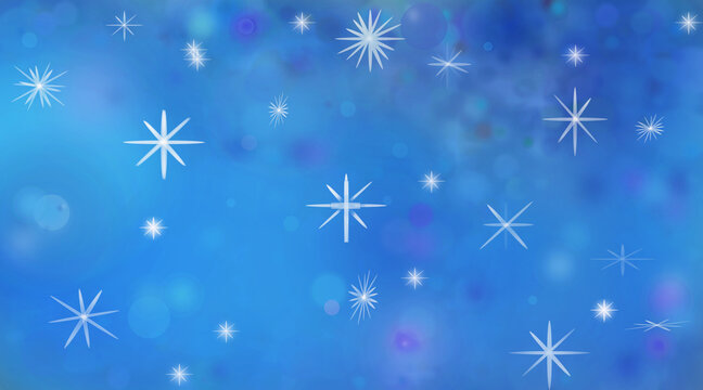 illustration of blue background with seven big stars and Jesus Christ cross