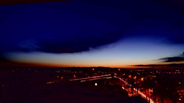 timelaps  sunset  in city