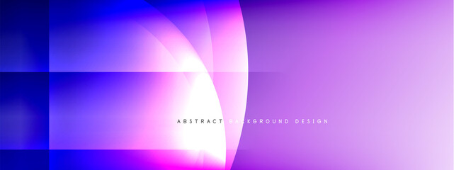Vector abstract background - circle and cross on fluid gradient with shadows and light effects. Techno or business shiny design templates for text