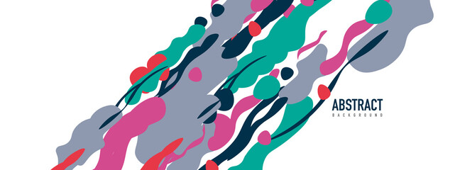 Naklejka premium Trendy liquid style shapes abstract design, dynamic vector background for placards, brochures, posters, web landing pages, covers or banners