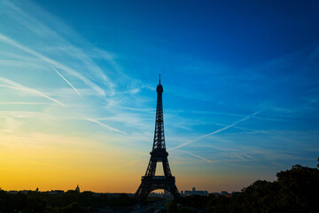 Eiffel Tower is a wrought-iron lattice tower on the Champ de Mars in Paris, France.