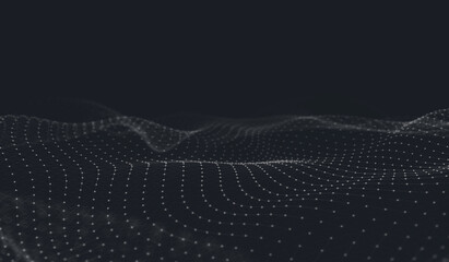 Abstract polygonal space low poly dark background with connecting dots and lines.