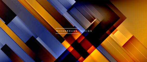 Dynamic lines on fluid color gradient. Trendy geometric abstract background for your text, logo or graphics