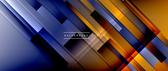 Dynamic lines on fluid color gradient. Trendy geometric abstract background for your text, logo or graphics