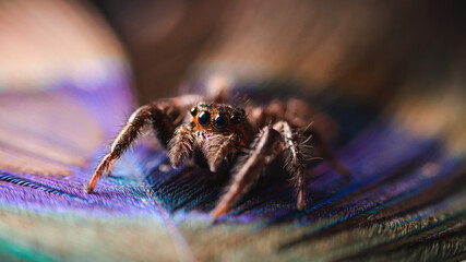 Colourful cute jumping spider 