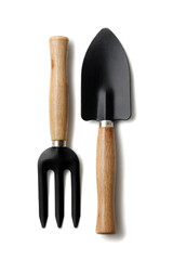 Small gardening tool (fork and shovel) isolated om white