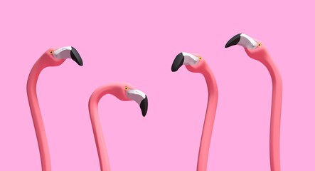 pink flamingos illustration on pink background