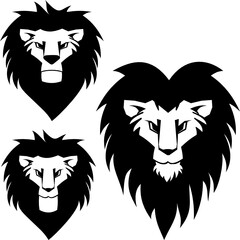 lion front head tattoo pack collection in vector format