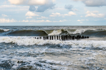 Big stormy waves on the black sea, Poti, Georgia