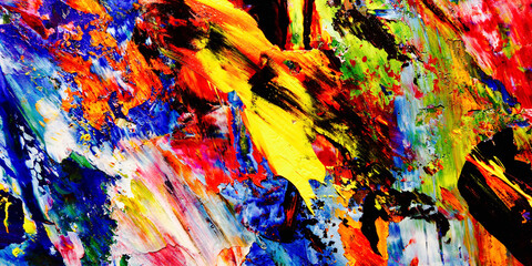 Colorful abstract background wallpaper. Modern motif visual art.  Mixtures of oil paint. Trendy...
