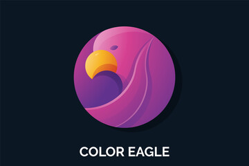 Naklejka premium Eagle logo template with colorful styles