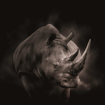 Close up of a rhinoceros