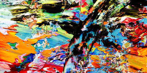 Colorful abstract background wallpaper. Modern motif visual art.  Mixtures of oil paint. Trendy...