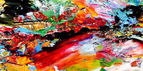 Colorful abstract background wallpaper. Modern motif visual art.  Mixtures of oil paint. Trendy...
