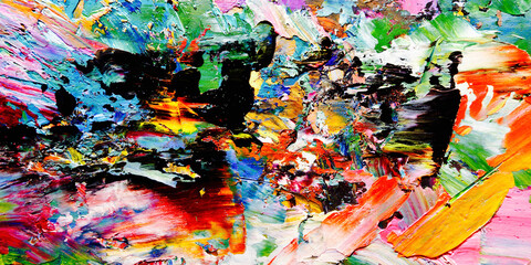 Colorful abstract background wallpaper. Modern motif visual art.  Mixtures of oil paint. Trendy...