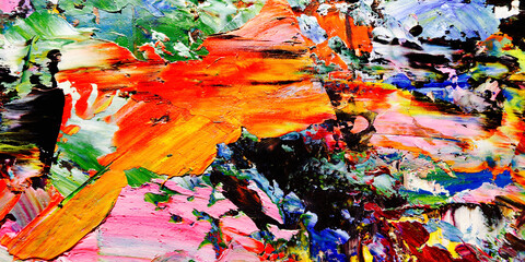 Colorful abstract background wallpaper. Modern motif visual art.  Mixtures of oil paint. Trendy...