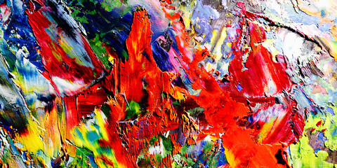 Colorful abstract background wallpaper. Modern motif visual art.  Mixtures of oil paint. Trendy...