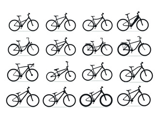 Bicycle icons vector  (16 vector icons)