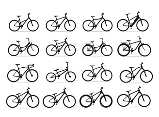 Fototapeta premium Bicycle icons vector (16 vector icons)