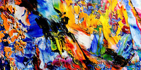 Colorful abstract background wallpaper. Modern motif visual art.  Mixtures of oil paint. Trendy...
