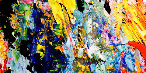 Colorful abstract background wallpaper. Modern motif visual art.  Mixtures of oil paint. Trendy...