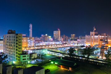 Fototapeta na wymiar 甲府市 舞鶴城公園からの夜景