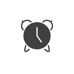 Alarm clock vector icon. filled flat sign for mobile concept and web design. Alarm time glyph icon. Symbol, logo illustration. Vector graphics