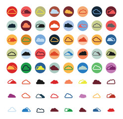  Cloud icon set vector