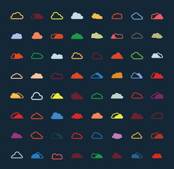  Cloud icon set vector