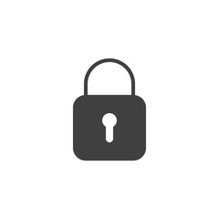 Padlock lock vector icon. filled flat sign for mobile concept and web design. Blocked lock glyph icon. Symbol, logo illustration. Vector graphics