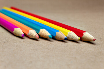 close up of colored pencils