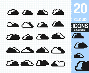 cloud icon set vector