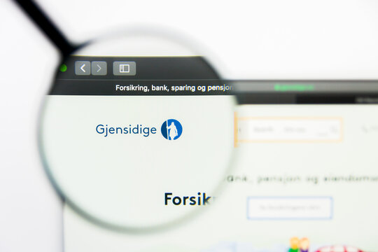 Los Angeles, California, USA - 25 March 2019: Illustrative Editorial of Gjensidige Forsikring website homepage. Gjensidige Forsikring logo visible on display screen.