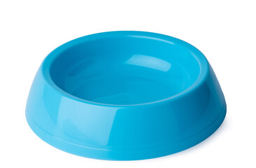 New plastic pet bowl isolated on white