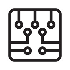 Circuit board semiconductors / electronic circuit line art icon for apps and websites
