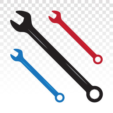 Spanner / Basin Wrench Combination Flat Icon For Apps Or Websites